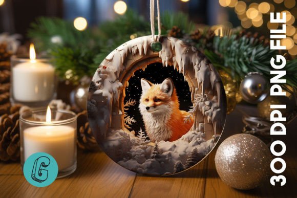 3D Fox Break Through Ornament 02: Elevate Your Visual Design