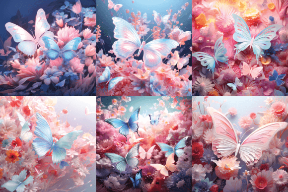 3D Pastel Colorful Butterflies for Creative Projects