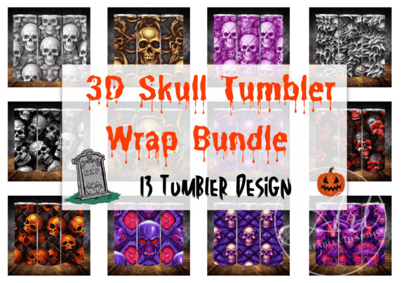 3D Skull Tumbler Wrap Sublimation Bundle: The Ultimate Resource for Spooky Season Creations