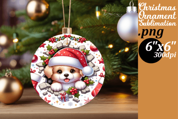 3D Wall Hole Xmas Ornaments PNG