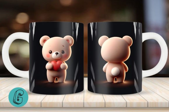 Cute Bear 2 Sided 3D Mug Wrap Set 16