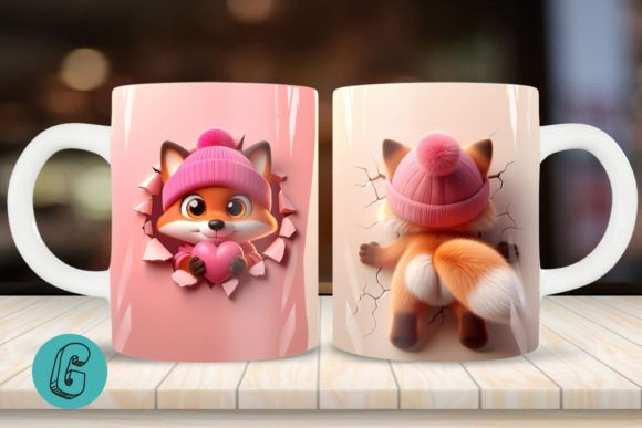 Elevating Creative Workflows with the 3D Fox Valentine Mug Wrap 2 Sided 19