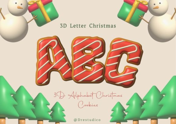 Elevating Holiday Branding with the Christmas Cookies 3D Alphabet Element