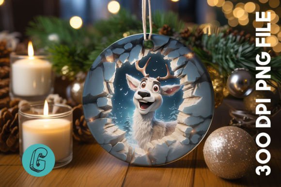 Evaluating 3D Reindeer Break Through Ornament 05 for Your Creative Projects