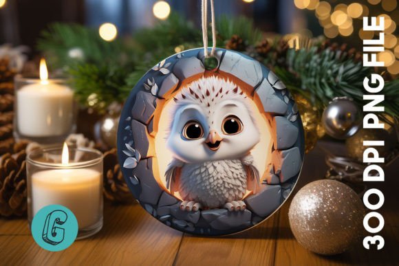 Unlock Your Creativity with the 3D Cute Owl Break Through Ornament 16 Digital Download