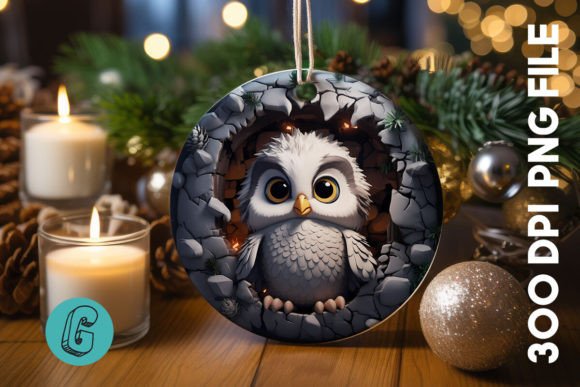 Unlock Your Creativity with the 3D Cute Owl Break Through Ornament 01 Digital Download