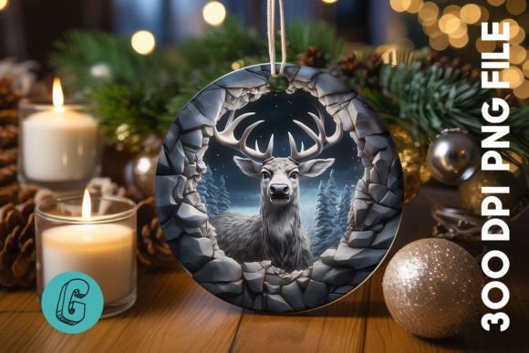 Unlock Your Creativity with the 3D Reindeer Break Through Ornament 14 Digital Download