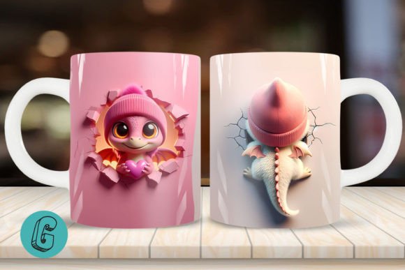 Valentine Dragon 3D Mug Wrap 2 Side 17