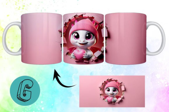 Valentine Dragon 3D Mug Wrap 99: Creative DIY Potential