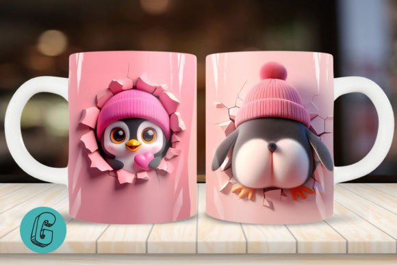 Valentine Penguin 3D Mug Wrap 2side 10: The Ultimate DIY Gift Solution